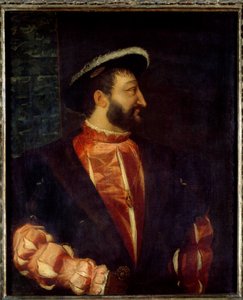Porträtt av kungen av Frankrike Francois I (1494-1547) Målning av Tiziano Vecellio dit Le Titian (1485-1576) 1538 Sön. 1,09x0,89 m av Tiziano Vecelli