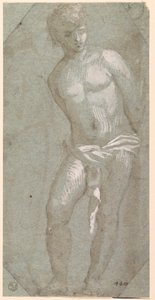 Saint Sebastian (penna  bläck med lavering på papper)