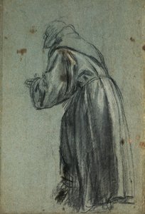 Studie för representation av St Francis (kol) av Titian (c.1488 1576)