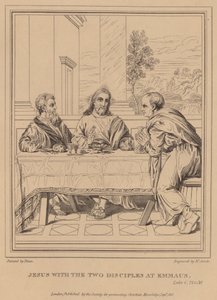 Jesus med de två lärjungarna i Emmaus, Luk av Tiziano Vecelli