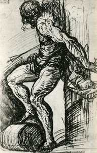 Skiss för St Sebastian, c1518, 1937 av Tiziano Vecelli