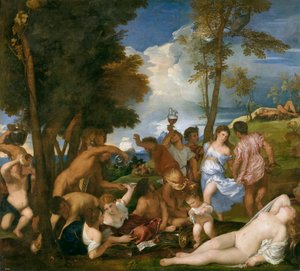 spanska:  La bacanal de los andrios Andrians bacchanal Andrians bacchanal av Titian