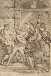 The Crowning with Thorns, graverad av Luigi Scaramuccia (1616-80) 1675 (se 60349) av Tiziano Vecelli