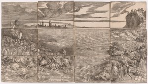 Faraos armés nedsänkning i Röda havet av Titian