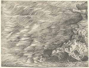 Faraos armé dränks i Röda havet av Titian
