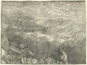 Faraos armé dränks i Röda havet av Titian