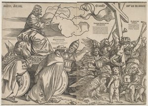 Trumpets and the Chariot of Christ, c.1511 av Tiziano Vecelli