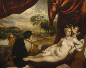 Venus och lutspelaren, ca. 1565-70. av Tiziano Vecelli