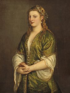 Kvinna som håller ett äpple, ca. 1550.