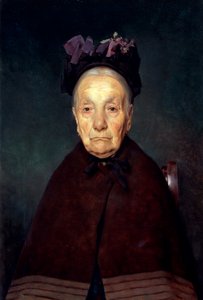 Porträtt av gammal kvinna av Tito Lessi (1858-1917), olja på panel, 33x22 cm, cirka 1897