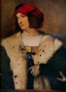 Man i en röd mössa, c1510 av Tiziano Vecelli