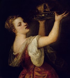Salome bär Johannes Döparens huvud, ca 1549 av Tiziano Vecelli