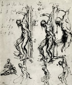 Skisser för St Sebastian i Brescia, c1518, 1937 av Tiziano Vecelli