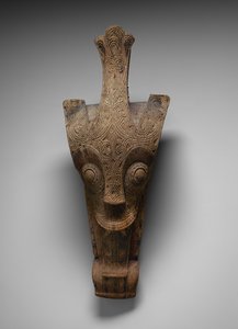 Husfasadprydnad föreställande en sång, ca 1875-1900 (trä) av Toba Batak Culture