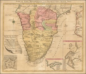 1778 års karta över södra Afrika av Tobias Conrad Lotter av Tobias Conrad Lotter