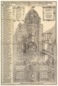 Astronomisk klocka i katedralen i Strasbourg, 1574.
