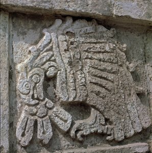 Relief av en örn, Quetzalcoatls tempel av Toltec Toltec