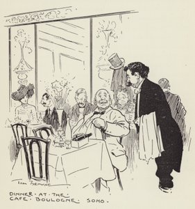 Middag på kaféet, Boulogne, Soho av Tom Browne