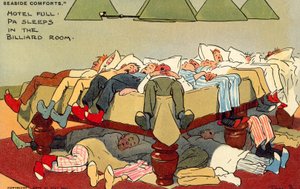 Hotel Full, Pa sover i biljardrummet (chromolitho) av Tom Browne