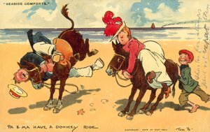 Komfort vid havet (chromolitho) av Tom Browne