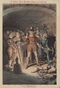 Guy Fawkes, No 1: the Conspirators Armed (färg litho) av Tom Merry