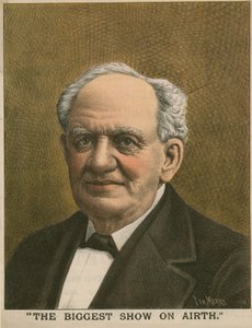 Porträtt av P T Barnum, The Biggest Show on Airth av Tom Merry