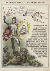 Rösta på Richardson (färgad litografi) av Tom Merry