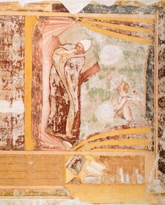 Påvens dröm, detalj från Stories of St Ursula, av Tommaso da Modena (1326-1379), fresk, kyrkan Santa Caterina, Treviso av Tomaso da (late 15th century) Modena