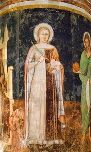 St Agnes av Tommaso da Modena (1326-1379), fresk, kyrkan San Nicolo, Treviso