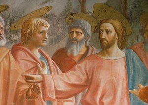 Jesus, Sankt Petrus och skatteindrivaren av Tommaso Masaccio