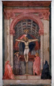 Treenighetsguden, Jesus Kristus korsfäster omger Johannes och Jungfrun med två givare - Fresco