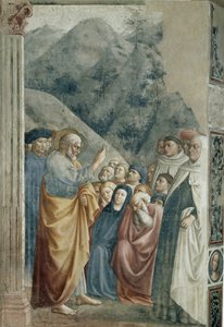 Predikation av St. Peter - Fresco av Tommaso di Cristoforo Fini dit Masolino da Panicale (1383-cirka 1440), 255x162 cm, cirka 1425. Florens, Santa Maria del Carmine-kyrkan, Brancacci-kapellet av Tommaso Masolino da Panicale