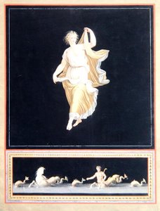 Kopia av en Pompeiansk allegorisk målning, en panoramisk tapetdesign, c, 1790