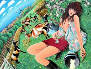 Mae Rose-Cottage dagdrömmer sina erotiska fantasier, 2005 (akryl på panel)