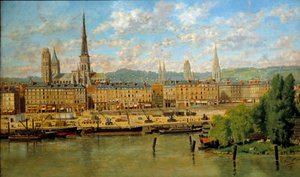 Le port de Rouen Målning av Torello Ancillotti (1843-1899) 1878 Sön. 0,36x0,62 m Rouen, musee des Beaux Arts - Hamnen i Rouen. Målning av Torello Ancillotti (1843-1899) av Torello Ancillotti