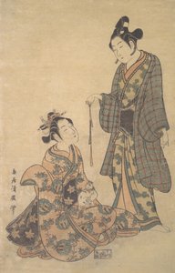 Kvinna som sitter och håller en katt, ca. 1755.