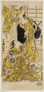 Skådespelarna Ichikawa Danjuro II och Sodesaki Iseno I av Torii Kiyomasu II