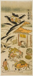 Winter: Storing Rice (Fuyu: kome ossame no zu), nr 4 från serien "The Four Seasons of Farmers (Shiki no hyakusho)" av Torii Kiyomasu II