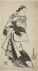Stående figur av en kvinna av Torii Kiyomasu I
