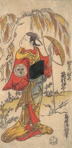 Skådespelaren Ogino Isaburo i rollen som Katorihime, ca. 1734., ca. 1734. av Torii Kiyomasu I