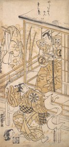 Tea C and r Sawamura Sojuro Doctor Som Sasakis Saburo, va? 1741. , mygga. 1741. av Torii Kiyomasu I