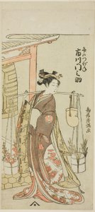 Skådespelaren Ichikawa Monnosuke II som Damen med hårnålen (Ichikawa Monnosuke Kogai no Tsubone) av Torii Kiyomitsu I