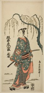 Skådespelaren Bando Hikosaburo II av Torii Kiyomitsu I