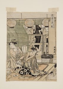(träblock i färg) av Torii Kiyonaga