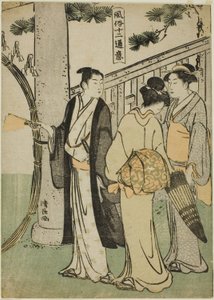 Ett besök i en helgedom, från serien "Twelve Scenes of Popular Customs (Fuzoku juni tsui)" av Torii Kiyonaga