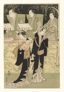 A c Tae rs Sawamura Sojuro Bra trädgårdsfirande Banpaku I V Autistic Garden Koharu av Torii Kiyonaga
