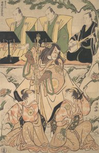 Skådespelare i en Shosa-kombination av skådespeleri och dansföreställning, ca. 1790. av Torii Kiyonaga