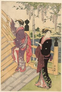 Beundra blåregn vid Kameido Shrine av Torii Kiyonaga