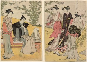 En utflykt på Hagidera, från serien "A Brocade of Eastern Manners (Fuzoku Azuma no nishiki)" av Torii Kiyonaga