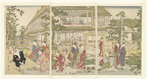 spelar blind man av Torii Kiyonaga